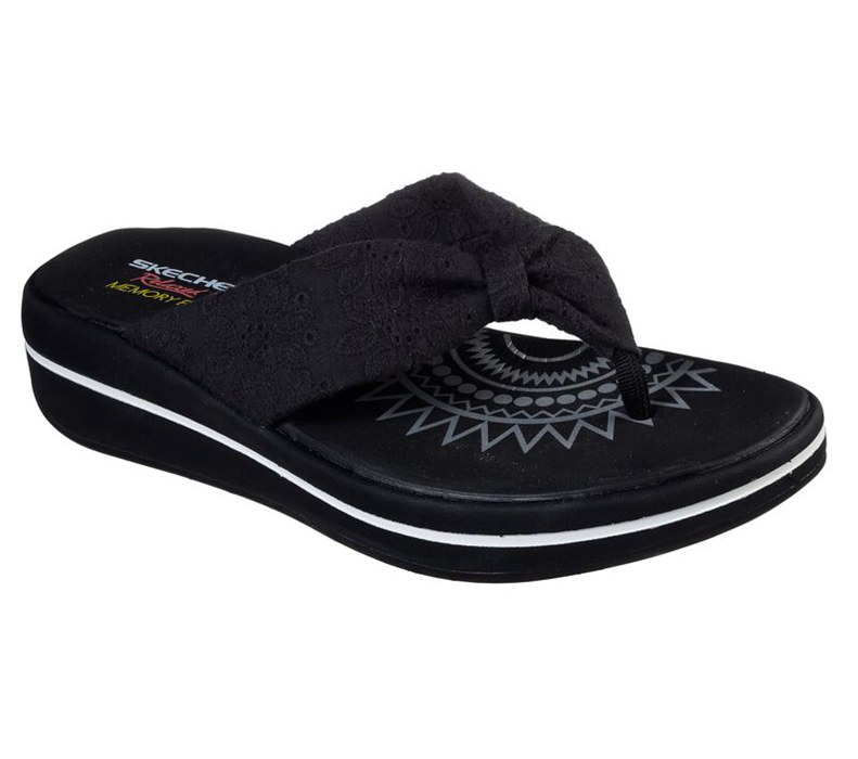Skechers Dam Svarta Flip Flop - Relaxed Fit: Upgrades - Island Vibes - Sverige (MEUKR-9847)